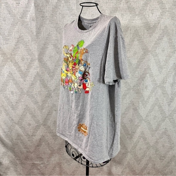 Nickelodeon grey character graphic print crew neck t shirt size L - Picture 8 of 9